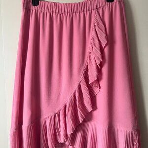 J.Crew Pink Pleated Crepe Skirt
